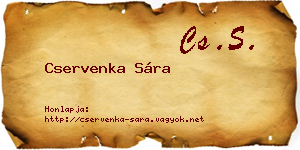 Cservenka Sára névjegykártya